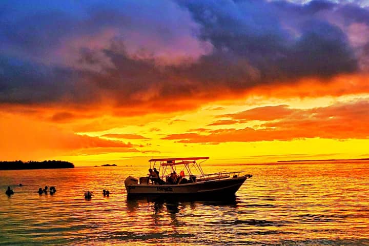 A private group at sunset