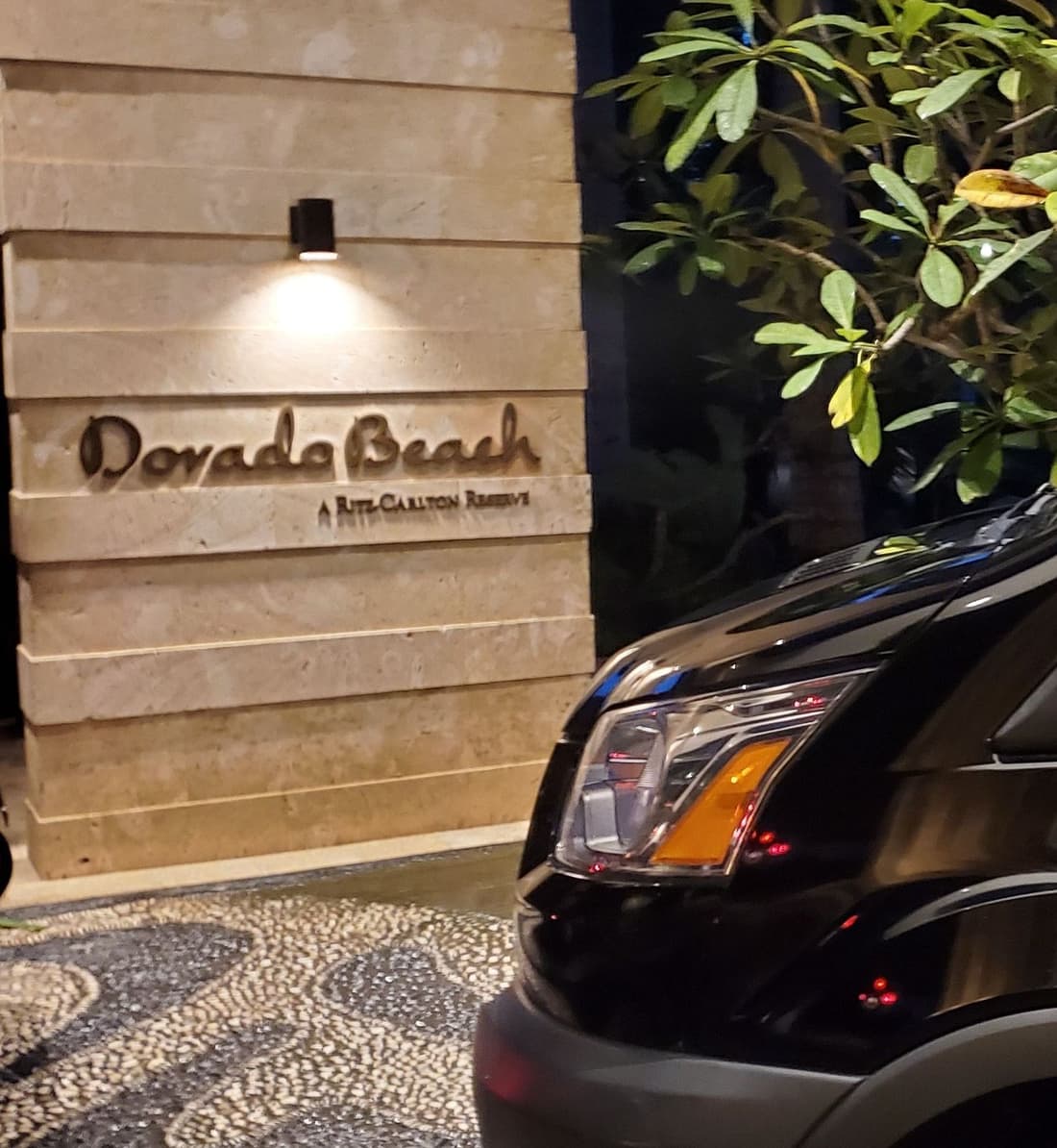 The private van at the entrance of Dorado Beach, a Ritz-Carlton Reserve